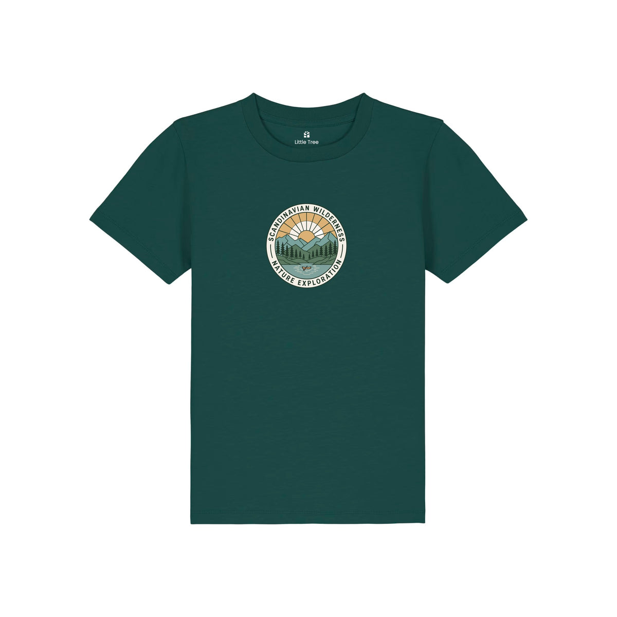 T-shirt Scandinavian Wilderness Kayak in de kleur Denneboom
