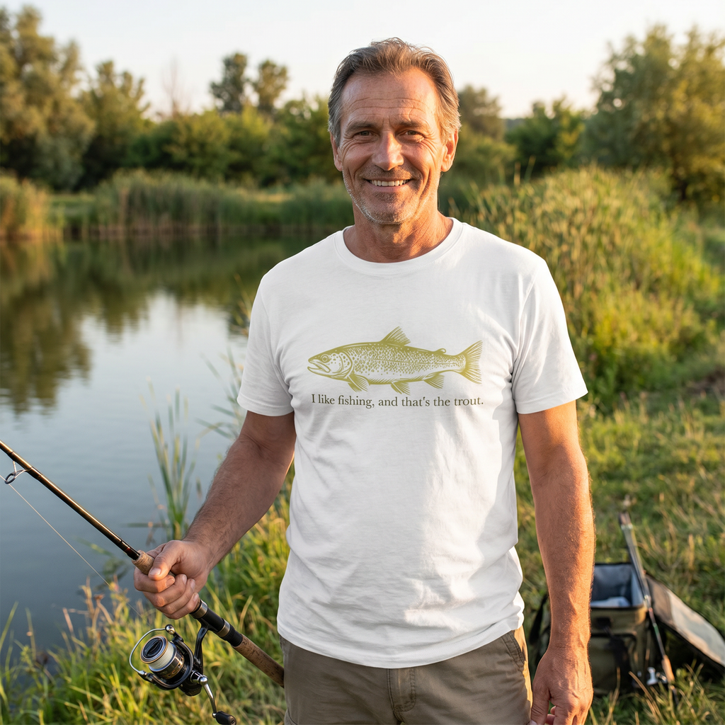T-shirt Trout gedragen aan het water