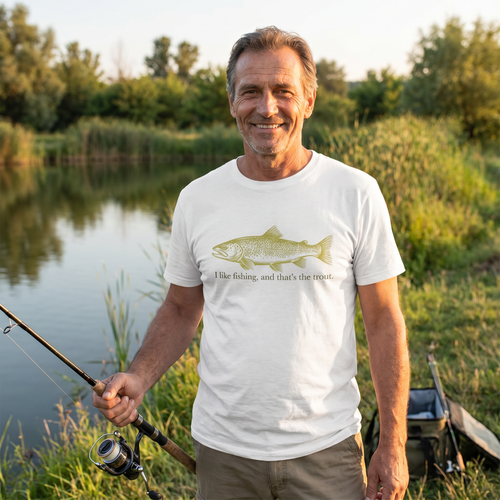 T-shirt Trout gedragen aan het water