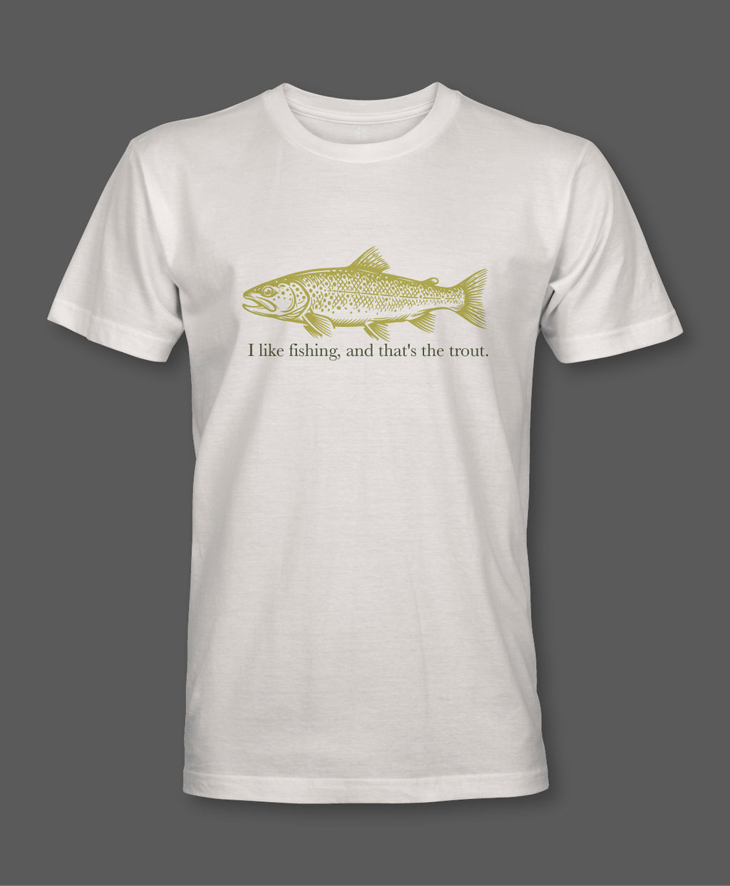 T-shirt Trout wit met forel-opdruk