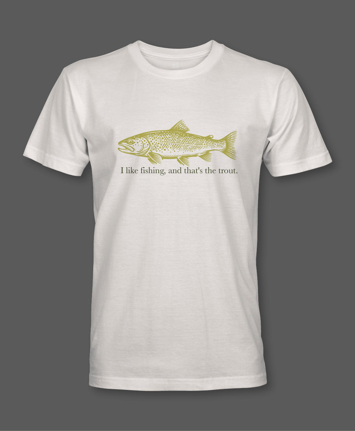 T-shirt Trout wit met forel-opdruk