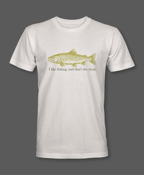 T-shirt Trout wit met forel-opdruk